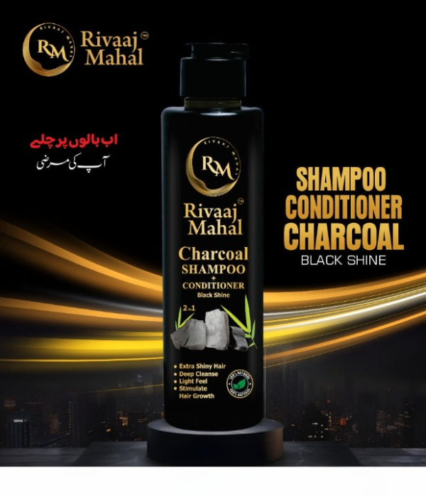 Rivaaj Mahal Deal Of 2-in-1 Hair Care Combo – 100% Natural Formula + Charcoal Black Shine Conditioner