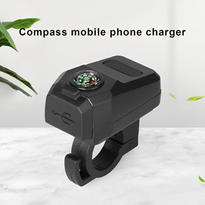 Motorcycle Usb Charger With Compass – Fast Charging, Waterproof, 36-105v – Universal For Motorcycles & E-bikes