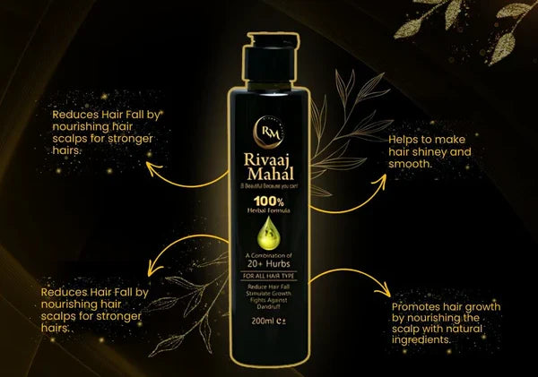 Rivaaj Mahal Deal Of 2-in-1 Hair Care Combo – 100% Natural Formula + Charcoal Black Shine Conditioner