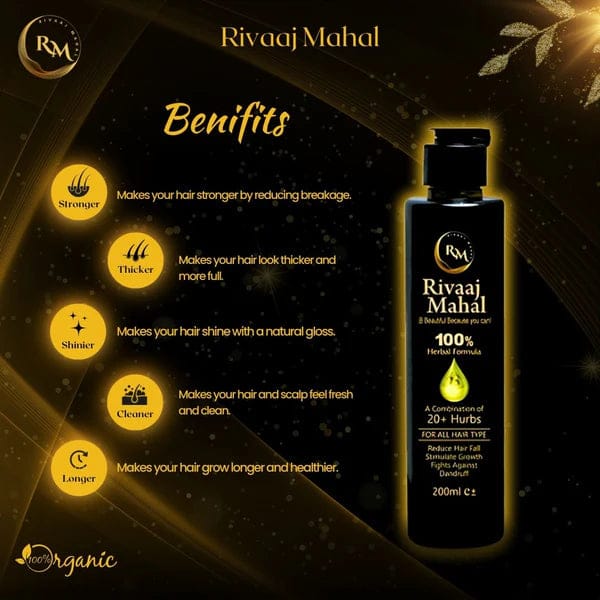 Rivaaj Mahal Deal Of 2-in-1 Hair Care Combo – 100% Natural Formula + Charcoal Black Shine Conditioner