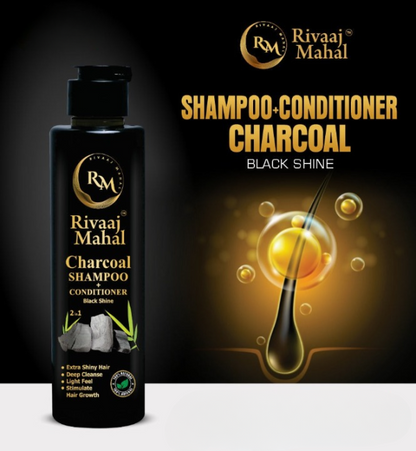 Rivaaj Mahal Deal Of 2-in-1 Hair Care Combo – 100% Natural Formula + Charcoal Black Shine Conditioner