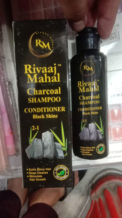 Rivaaj Mahal Deal Of 2-in-1 Hair Care Combo – 100% Natural Formula + Charcoal Black Shine Conditioner